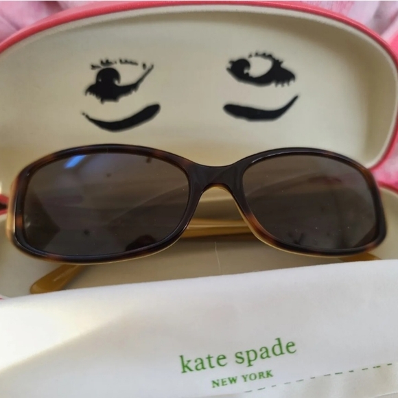 Kate Spade Paxton Tortoise Sunglasses Hot Pink Case & Cloth - Picture 4 of 8